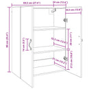 Vægskab Sort eg 69,5 x 34 x 90 cm Konstrueret træ