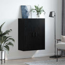 Vægskab Vægmonteret Sort eg 69,5 x 34 x 90 cm Konstrueret træ