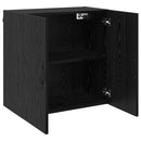 Vægmonteret skab Sort eg 60 x 31 x 60 cm Konstrueret træ