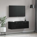 Vægmonteret skab Sort eg 100 x 36,5 x 35 cm Konstrueret træ