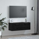 Vægskab 100 x 36.5 x 35 cm Konstrueret træ Sort eg