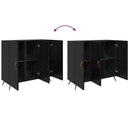 Sideboard Sort eg 89,5 x 34 x 80 cm Konstrueret træ