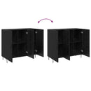 Sideboard Sort eg 90 x 32,5 x 80 cm Konstrueret træ