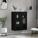 Vægskab Vægmonteret Sort eg 69.5 x 34 x 90 cm Konstrueret træ