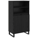 Highboard Sort 60 x 36 x 110 cm Konstrueret træ