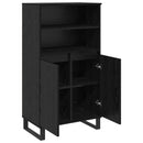 Highboard Sort 60 x 36 x 110 cm Konstrueret træ
