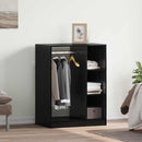Garderobeskab med hylde med opbevaring Sort eg 77 x 48 x 102 cm
