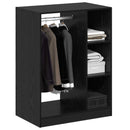 Garderobeskab med hylde med opbevaring Sort eg 77 x 48 x 102 cm