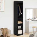 Garderobeskab med hylde med opbevaring Sort eg 41 x 48 x 102 cm