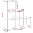 Rumdivider boghylde 6 niveauer 99 x 29 x 99 cm Konstrueret træ