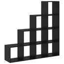 Rumdivider boghylde 10 niveauer 131,5 x 29 x 131,5 cm Sort eg