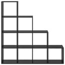 Rumdivider boghylde 10 niveauer 131,5 x 29 x 131,5 cm Sort eg