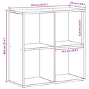 Bogskab 4 niveauer 69,5 x 29 x 69,5 cm Konstrueret træ Sort eg