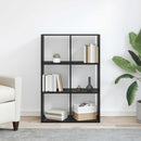 Bogskab 6 niveauer 69,5 x 29 x 103,5 cm Konstrueret træ Sort eg