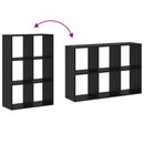 Bogskab 6 niveauer 69,5 x 29 x 103,5 cm Konstrueret træ Sort eg