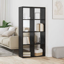 Bogskab 8 niveauer 69,5 x 29 x 137,5 cm Konstrueret træ Sort eg