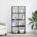 Bogskab 8 niveauer 69,5 x 29 x 137,5 cm Konstrueret træ Sort eg
