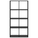 Bogskab 8 niveauer 69,5 x 29 x 137,5 cm Konstrueret træ Sort eg
