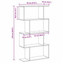 Bogskab 4 niveauer 70 x 24 x 129 cm Konstrueret træ Sort eg