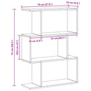 Bogskab 3 niveauer 70 x 24 x 97 cm Konstrueret træ Sort eg