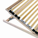 Lamelbund Brun 140 x 190 cm Solid bøg