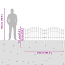 Havehegn Woerden 240 x 115 cm Pulverlakeret Stål Grå