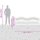 Havehegn KAMPEN 240 x 118 cm Mesh Pulverlakeret Stål Grå