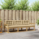 Udendørs sofagruppe med pude 3 pcs Hvid og Beige Polyester