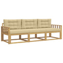 Udendørs sofagruppe med pude 3 pcs Hvid og Beige Polyester