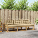 Udendørs sofagruppe med pude 3 pcs Hvid og Beige Polyester