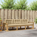 Udendørs sofagruppe med pude 3 pcs Hvid og Beige Polyester