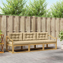 Udendørs sofagruppe med pude 3 pcs Hvid og Beige Polyester