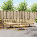 Udendørs sofagruppe med pude 4 pcs Hvid og Beige