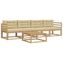 Udendørs sofagruppe med pude 4 pcs Hvid og Beige