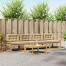 Udendørs sofagruppe med pude 4 pcs Hvid og Beige