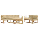 Udendørs sofagruppe med pude 6 pcs Hvid og Beige