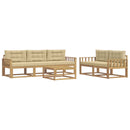 Udendørs sofagruppe med pude 6 pcs Hvid og Beige