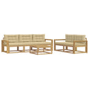 Udendørs sofagruppe med pude 6 pcs Hvid og Beige
