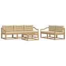 Udendørs sofagruppe med pude 6 pcs Hvid og Beige