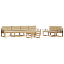 Udendørs sofagruppe med pude 6 pcs Hvid og Beige