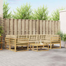 Udendørs sofagruppe med pude 5 pcs Hvid og Beige