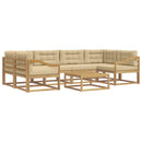 Udendørs sofagruppe med pude 5 pcs Hvid og Beige