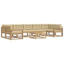 Udendørs sofagruppe med pude 6 pcs Hvid og Beige
