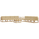 Udendørs sofagruppe 9 stk. Hvid og Beige Polyester