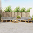 Udendørs sofagruppe 9 pcs Hvid og lysegrå 79 x 79 x 37 cm