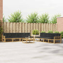 Udendørs sofagruppe 9 pcs Hvid og antracit 79 x 79 x 37 cm