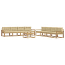 Udendørs sofagruppe 9 pcs Hvid og Beige 79 x 79 x 37 cm