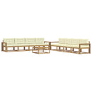 Udendørs sofagruppe 9 pcs Hvid og cremefarvet 79 x 79 x 37 cm