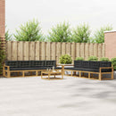 Udendørs sofagruppe 9 pcs Hvid og antracit 79 x 79 x 37 cm