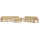 Udendørs sofagruppe 9 pcs Hvid og Beige 79 x 79 x 37 cm
